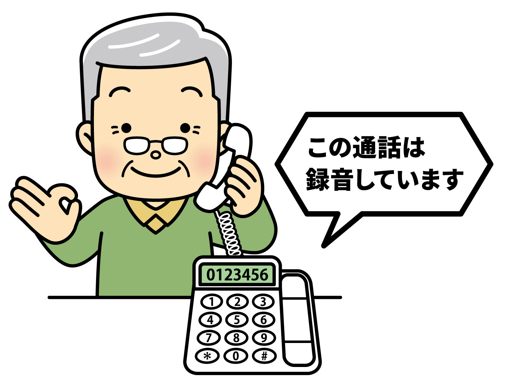防犯機能付き電話機の絵