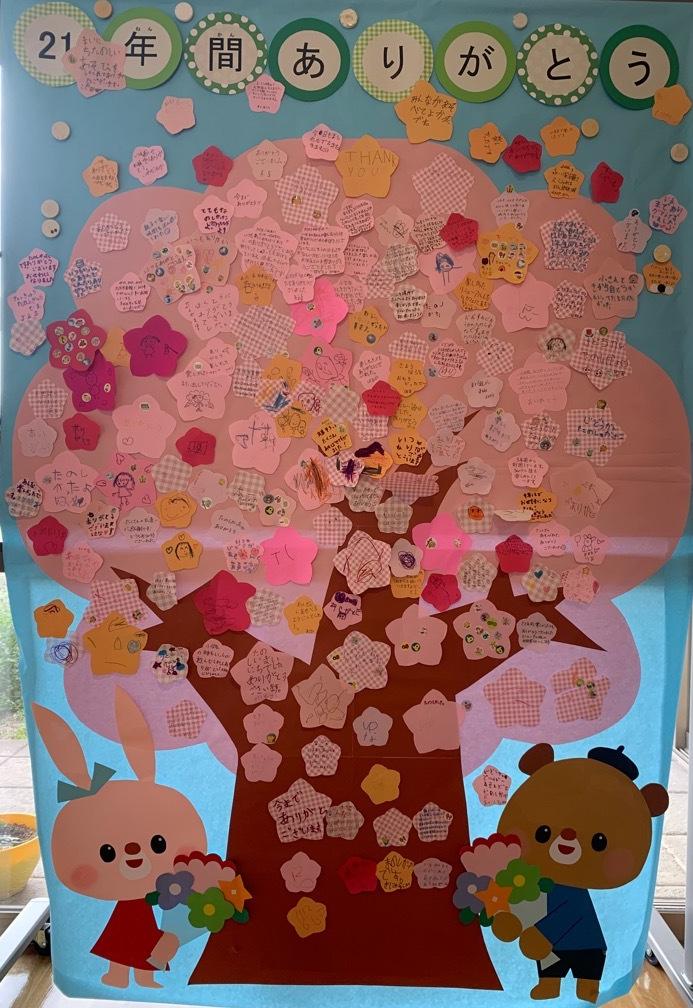 「21年間ありがとう」みなさまからのメッセージの写真です